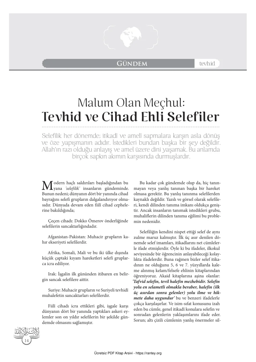 TEVHİD VE CİHAD EHLİ SELEFİLER Ebu Abdulmumin Tekin Mıhçı kapak görseli