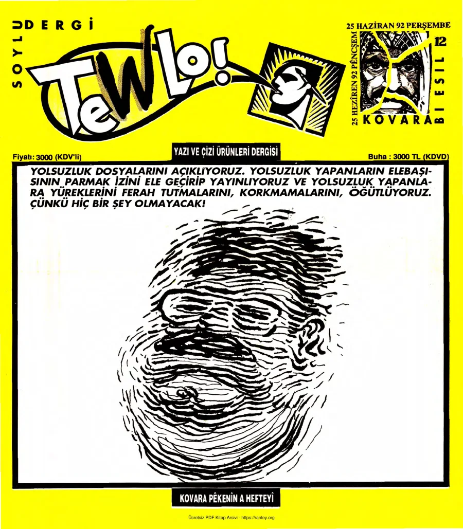 Tewlo Sayı 012 kapak görseli