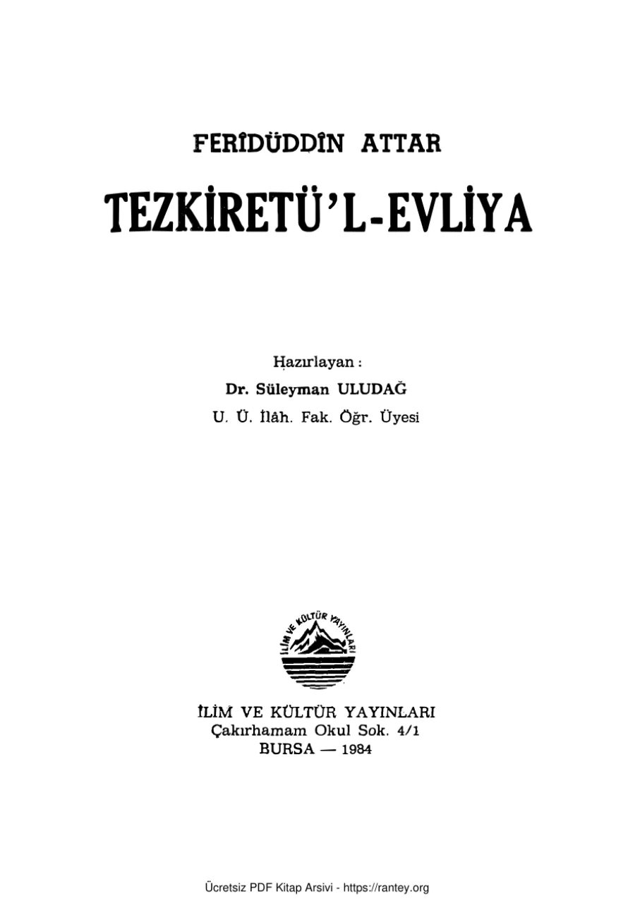 Tezkiretül Evliya kapak görseli