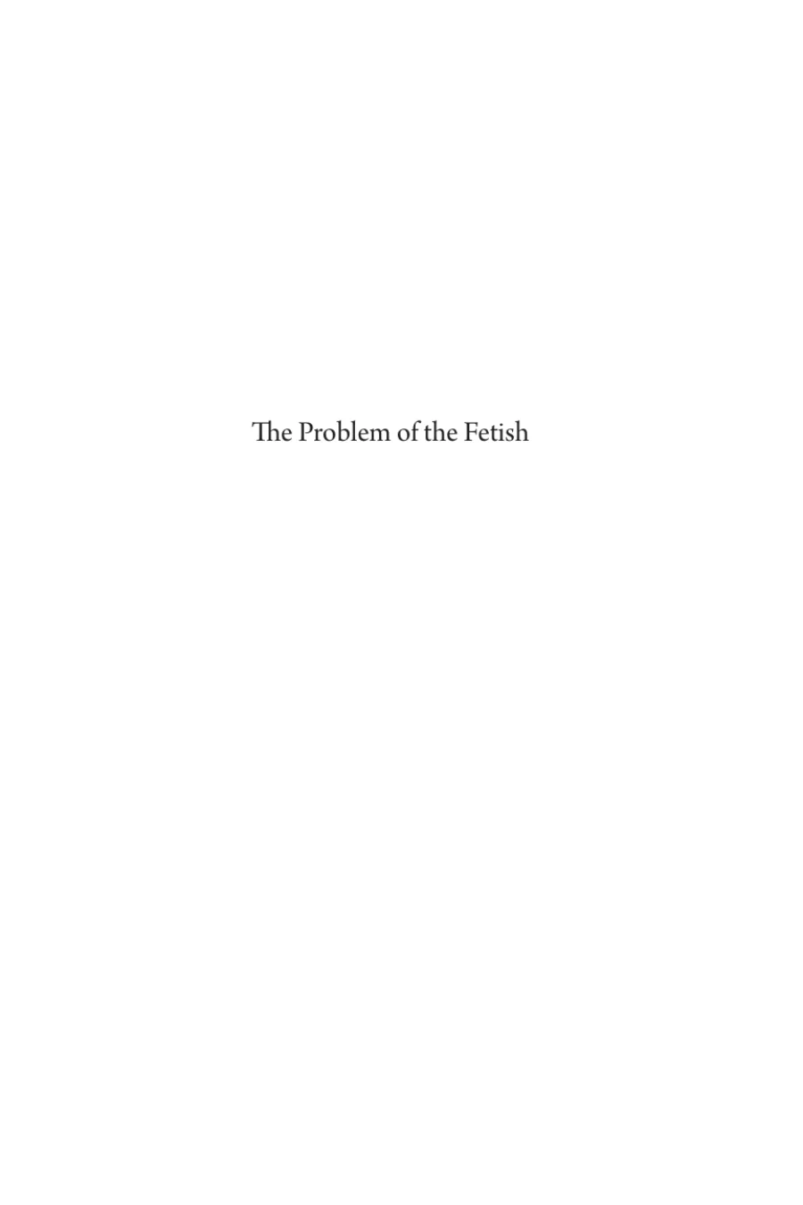 The Problem of the Fetish kapak görseli