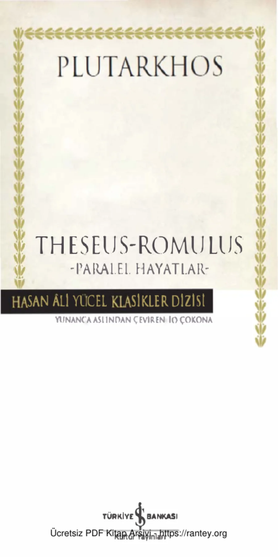 Theseus Romulus Paralel Hayatlar kapak görseli