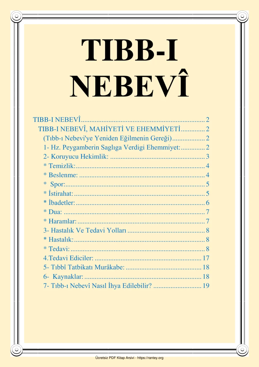 TIBB I NEBEV MAHİYETİ VE EHEMMİYETİ HAKKINDA Ebu Abdulmumin Tekin Mıhçı kapak görseli