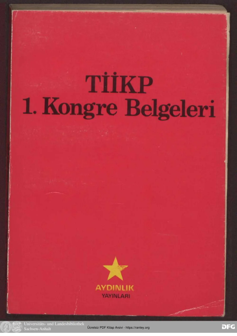 TİİKP 1 Kongre Belgeleri kapak görseli