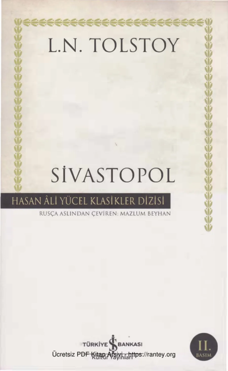 Tolstoy Sivastopol İş Bankası kapak görseli