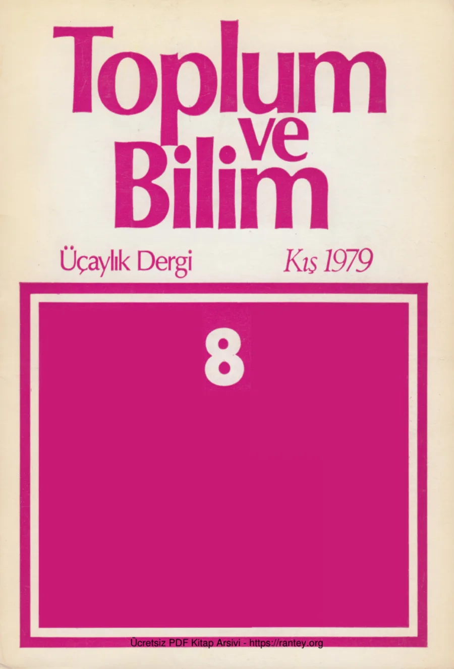 Toplum ve Bilim Sayı 008 kapak görseli