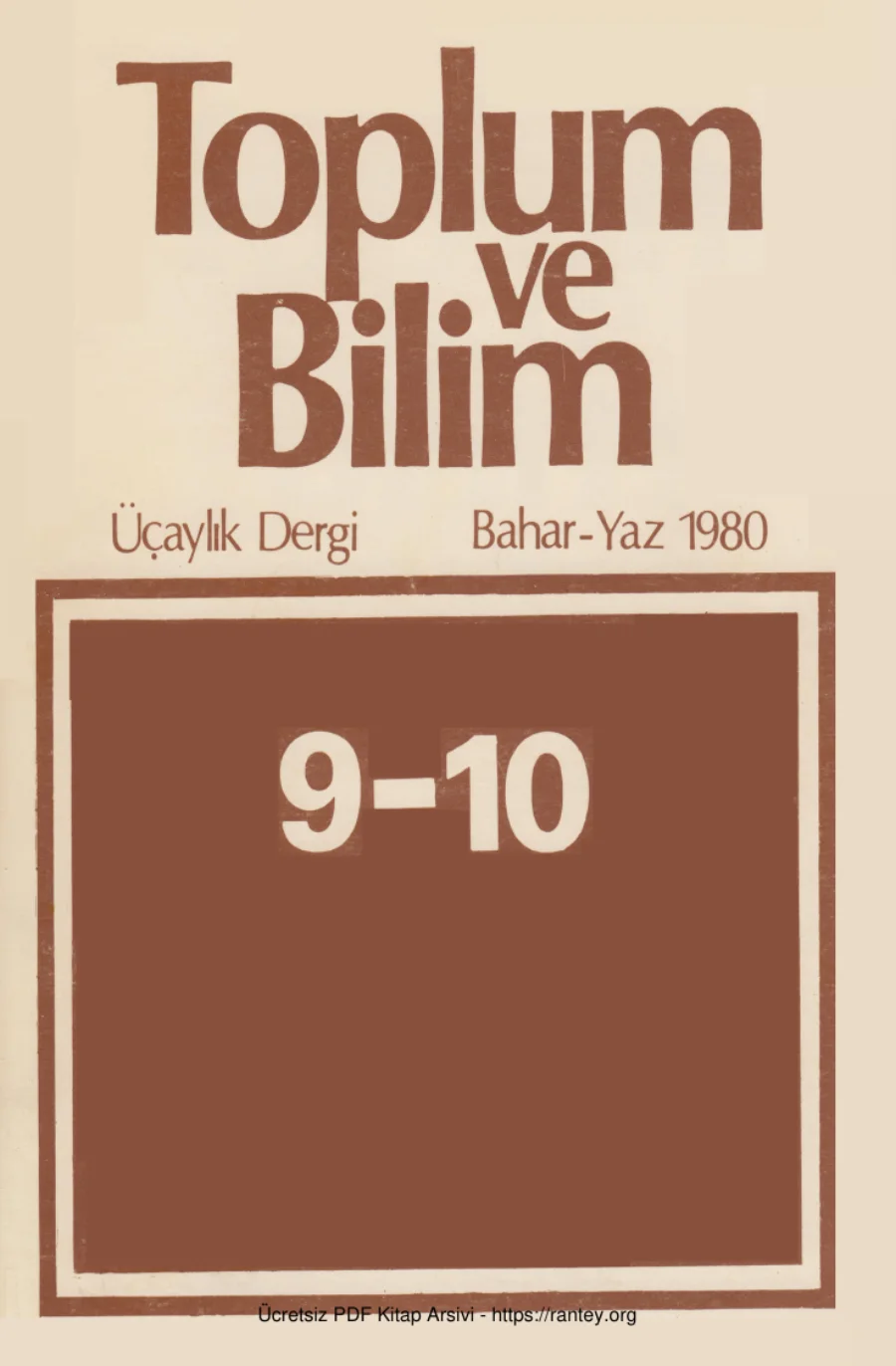 Toplum ve Bilim Sayı 009 010 kapak görseli