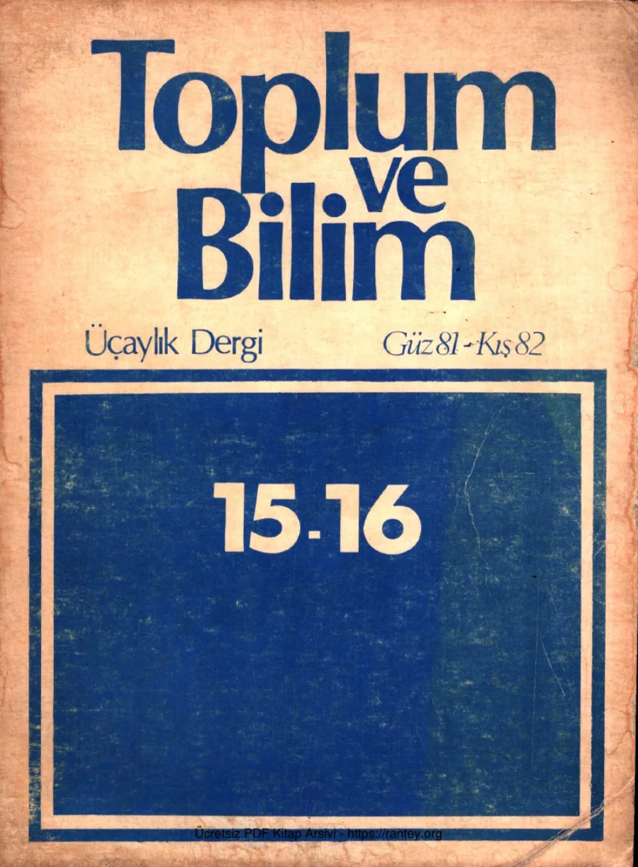 Toplum ve Bilim Sayı 015 016 kapak görseli