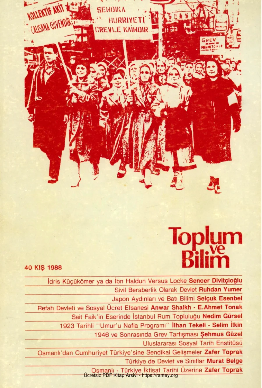 Toplum ve Bilim Sayı 040 kapak görseli