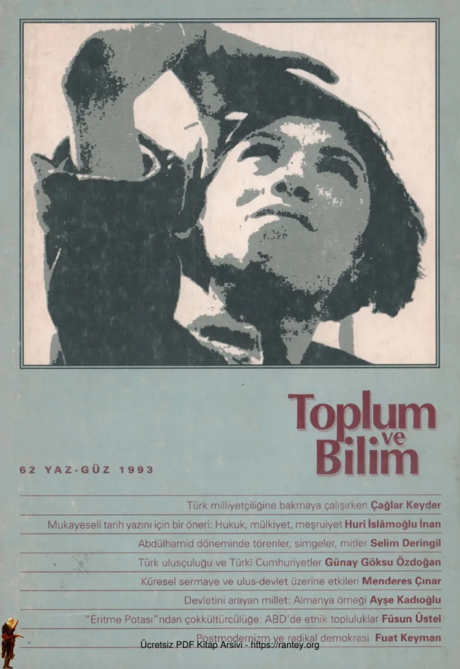Toplum ve Bilim Sayı 062 kapak görseli