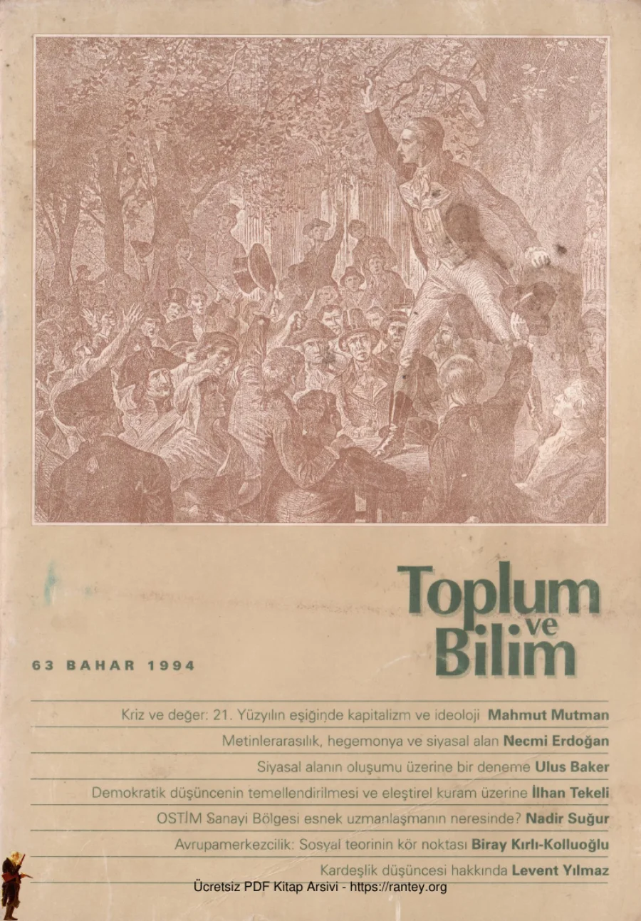 Toplum ve Bilim Sayı 063 kapak görseli