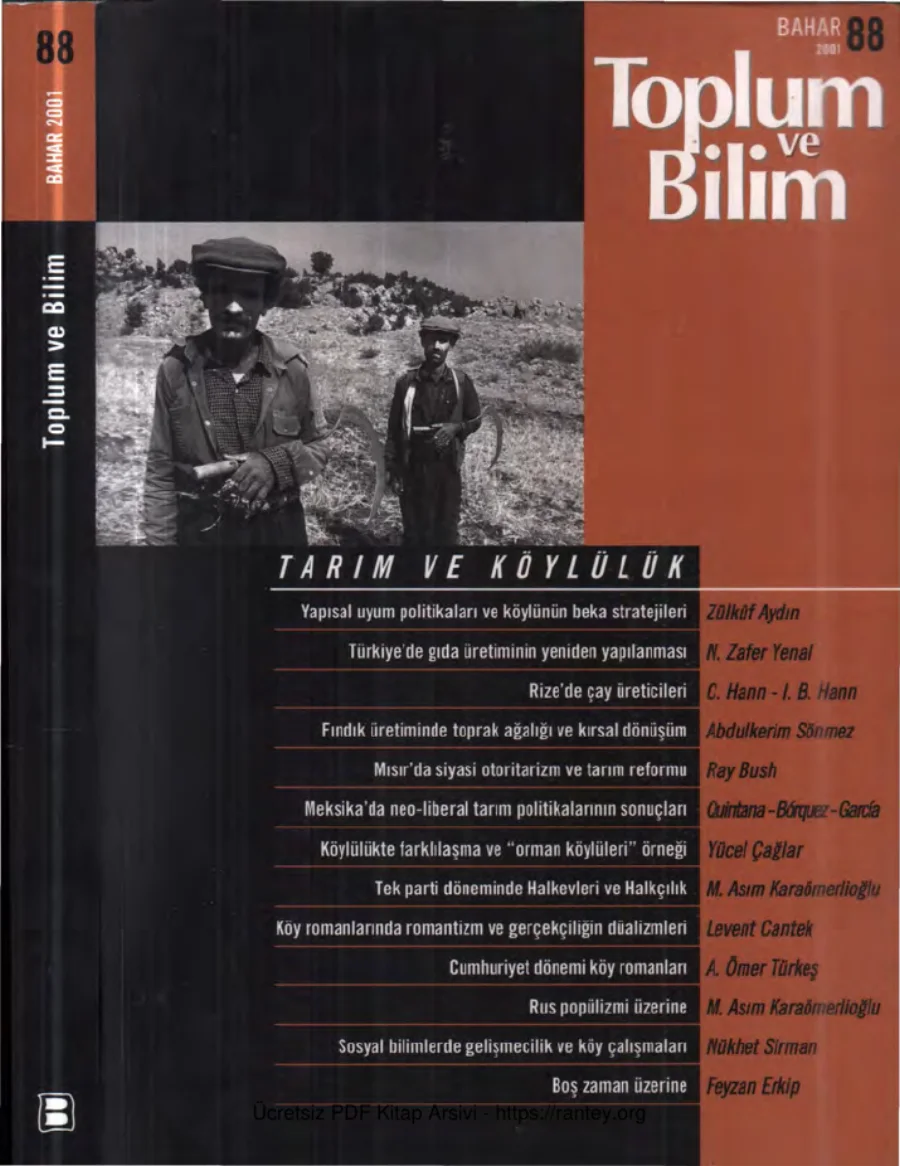 Toplum ve Bilim Sayı 088 kapak görseli