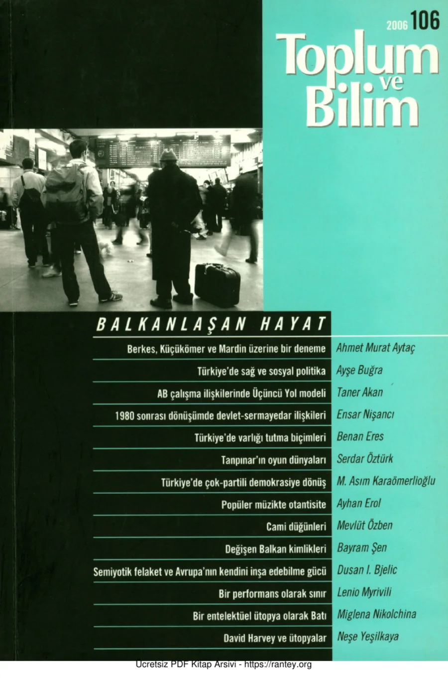 Toplum ve Bilim Sayı 106 kapak görseli