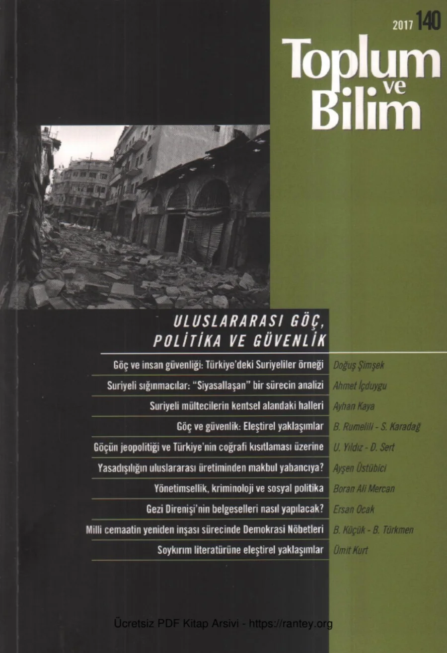Toplum ve Bilim Sayı 140 kapak görseli