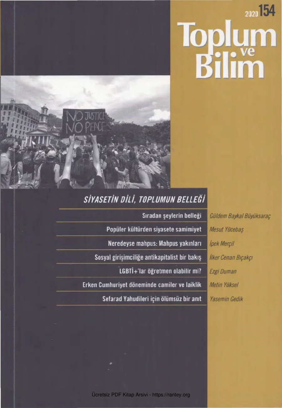 Toplum ve Bilim Sayı 154 kapak görseli