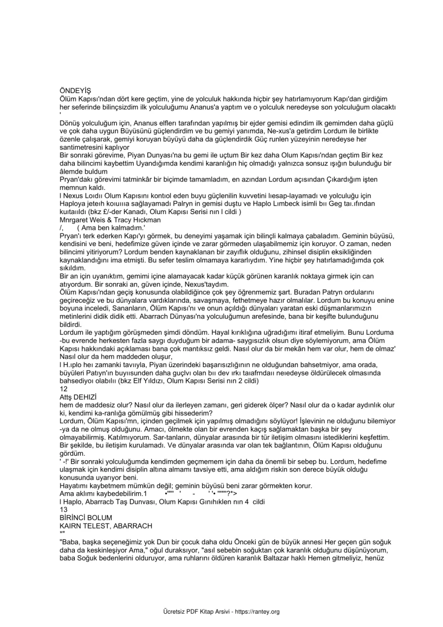 Tracy Hickman Olum Kapisi 3 Ates Denizi kapak görseli