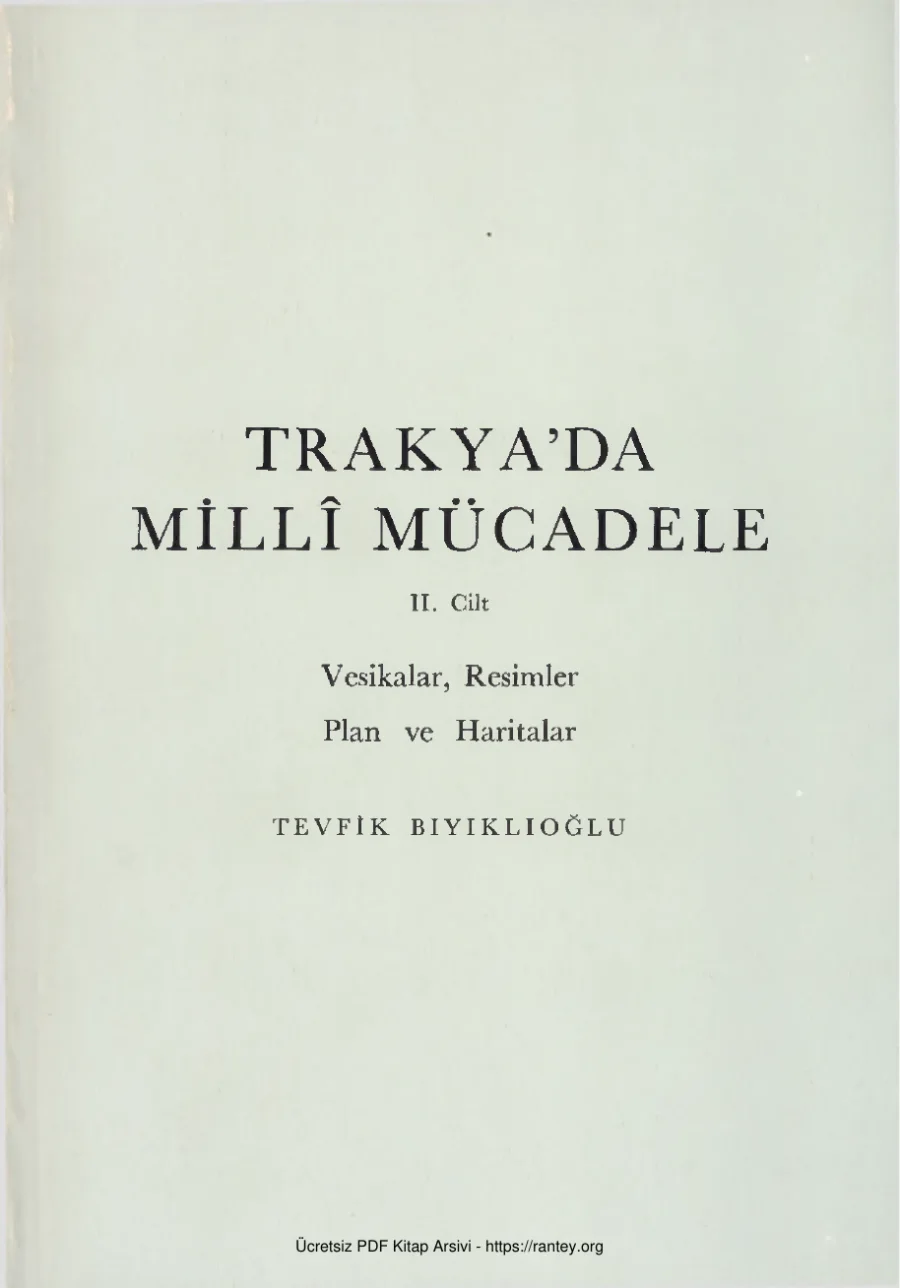 Trakyada Milli Mücadele Cilt II kapak görseli