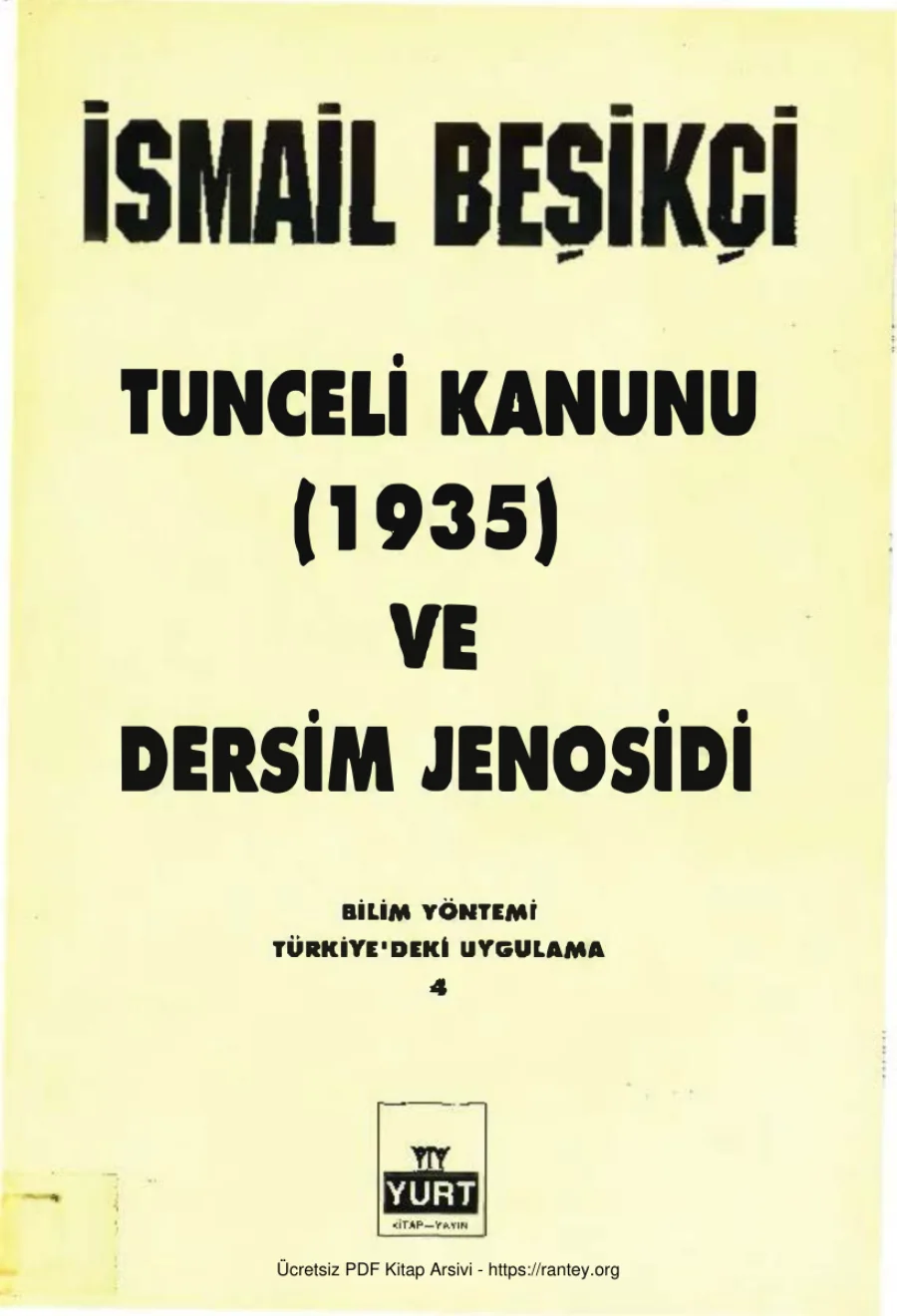 Tunceli Kanunu 1935 ve Dersim Jenosidi Yurt Yayınları kapak görseli