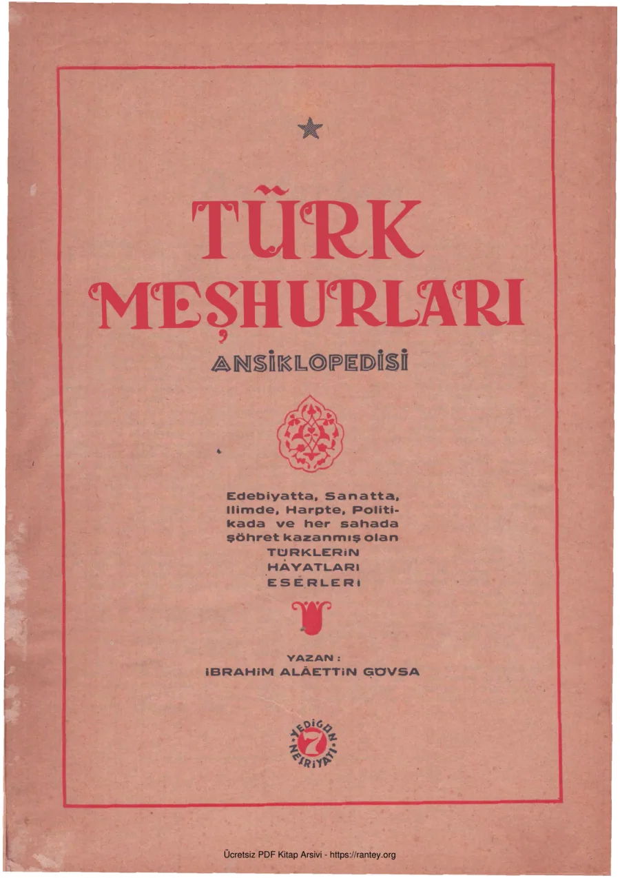 Türk Meşhurları Ansiklopedisi Yedigün Yayınları kapak görseli
