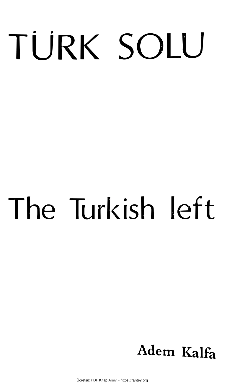 Türk Solu Dünü Bugünü kapak görseli