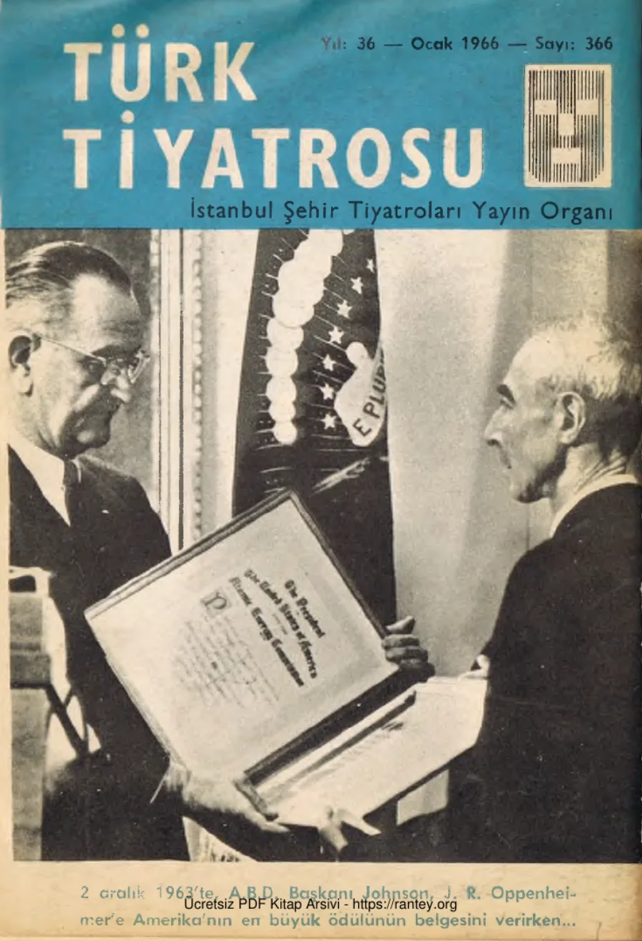 Türk Tiyatrosu 1966 Sayı 366 Oppenheimer Özel Sayısı kapak görseli