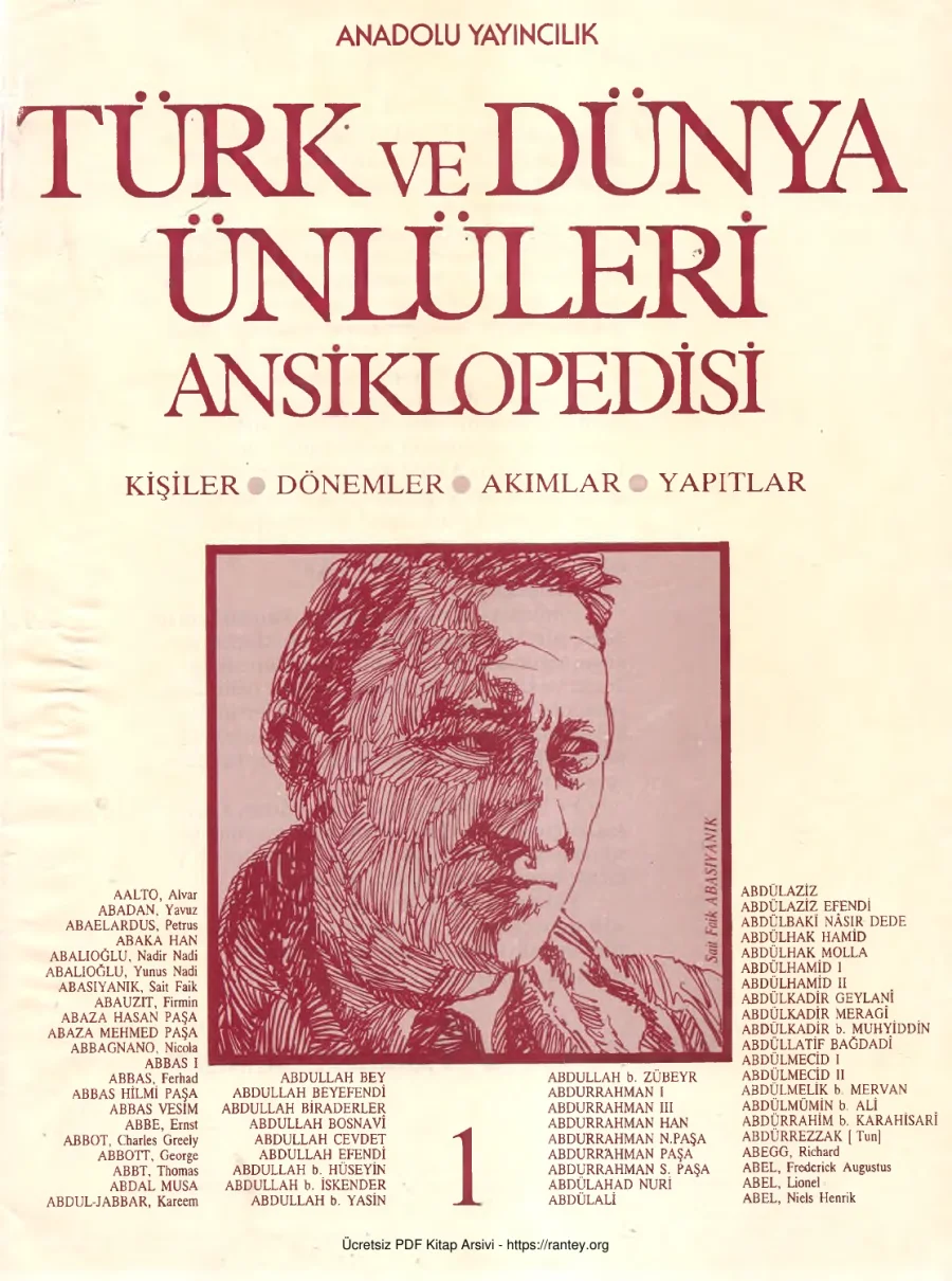 Türk ve Dünya Ünlüleri Ansiklopedisi Cilt 01 kapak görseli