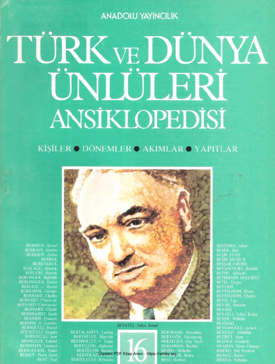 Türk ve Dünya Ünlüleri Ansiklopedisi Cilt 16 kapak görseli