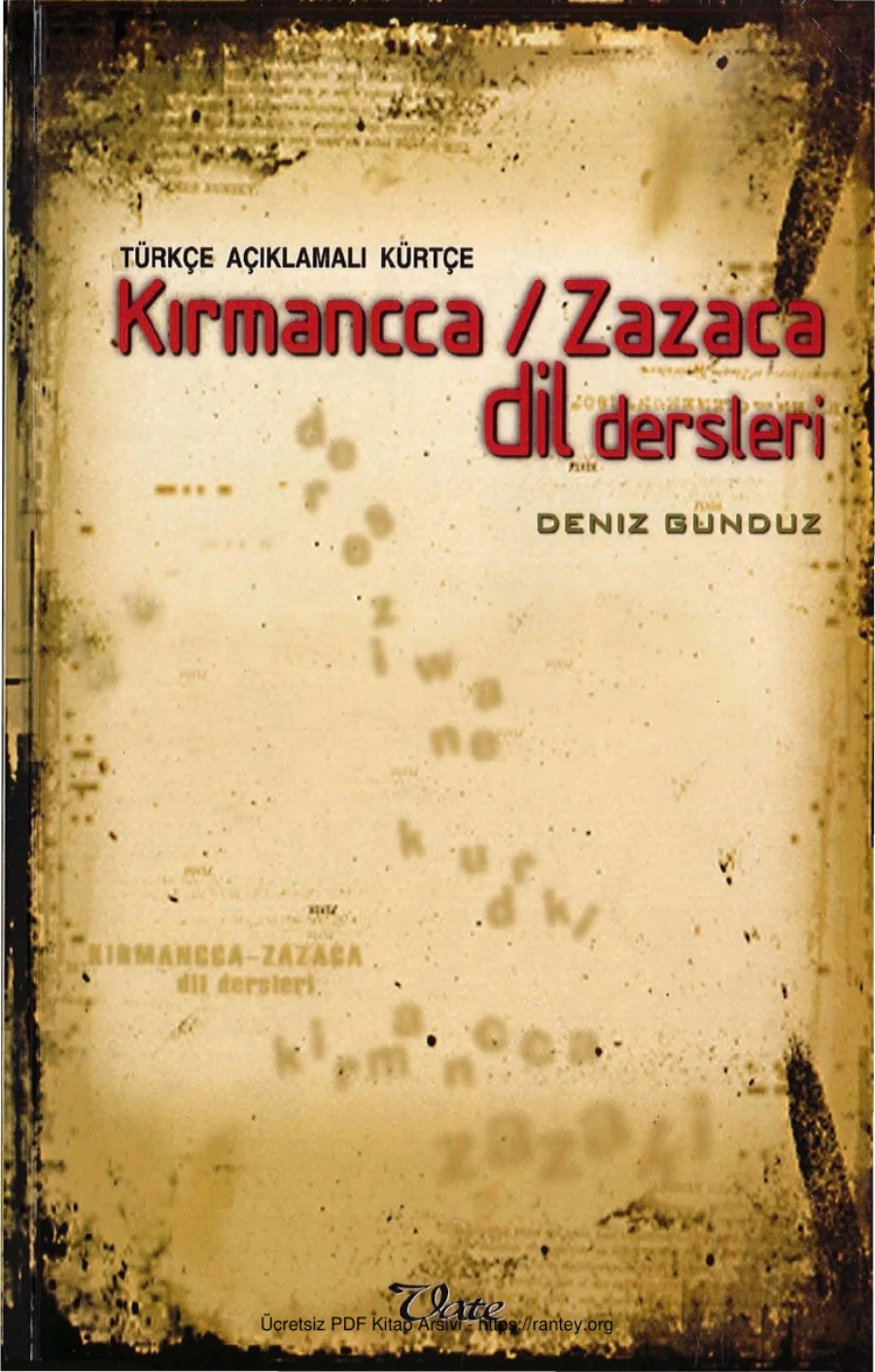 Türkçe Açıklamalı Kürtçe Kırmancca Zazaca Dil Dersleri Vate Yayınları kapak görseli