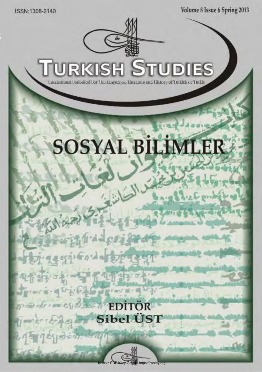 Turkish Studies Cilt 08 Sayi 06 kapak görseli