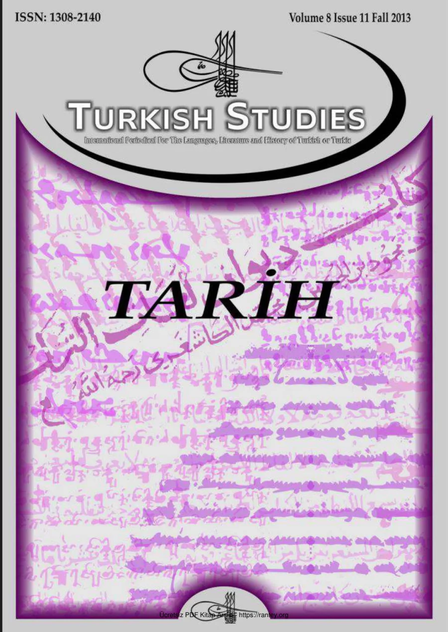 Turkish Studies Cilt 08 Sayi 11 kapak görseli