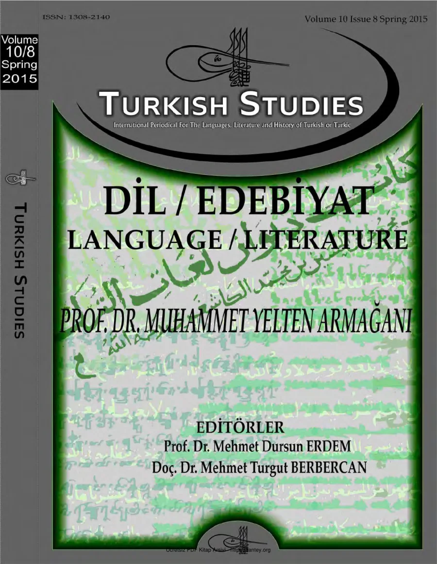 Turkish Studies Cilt 10 Sayı 08 kapak görseli