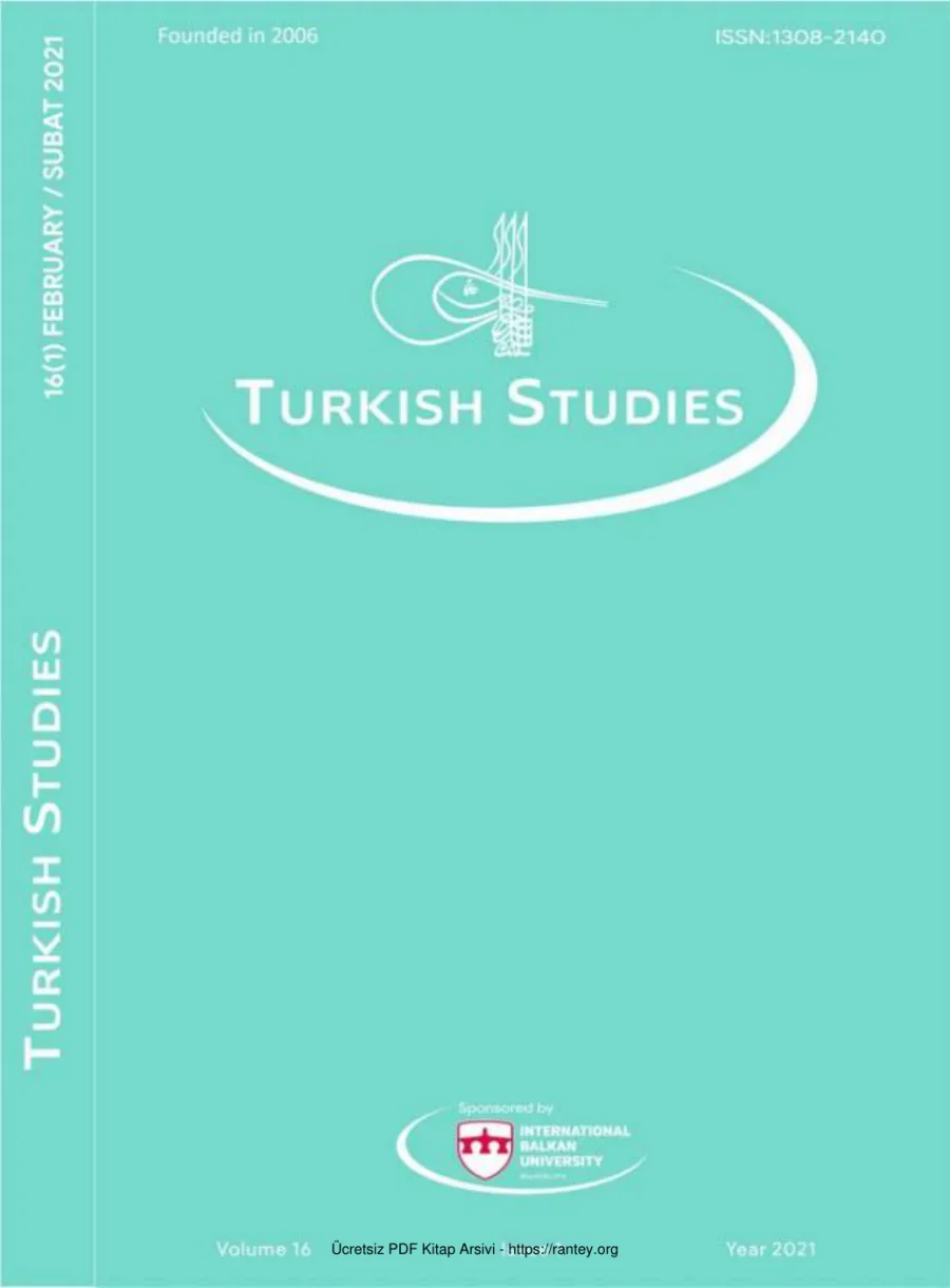Turkish Studies Cilt 16 Sayı 01 kapak görseli
