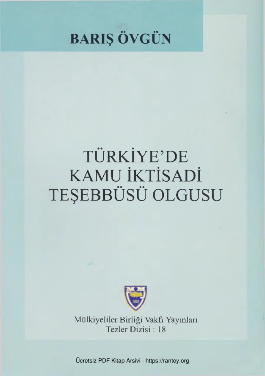 Türkiye Kamu İktisadi Teşebbüsü Olgusu kapak görseli