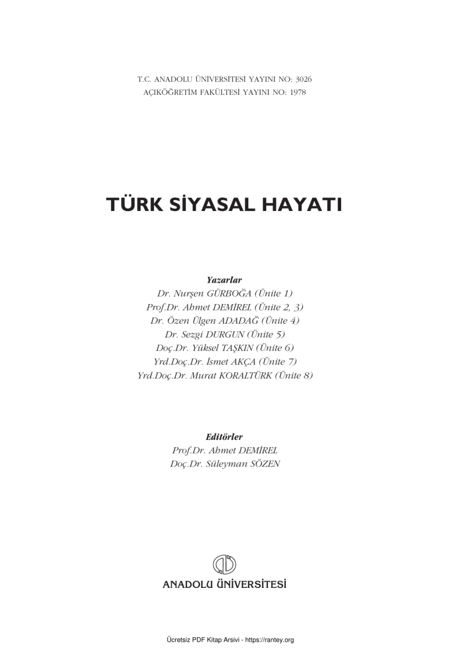 TürkSiyasalHayatı2013 SİY102U kapak görseli