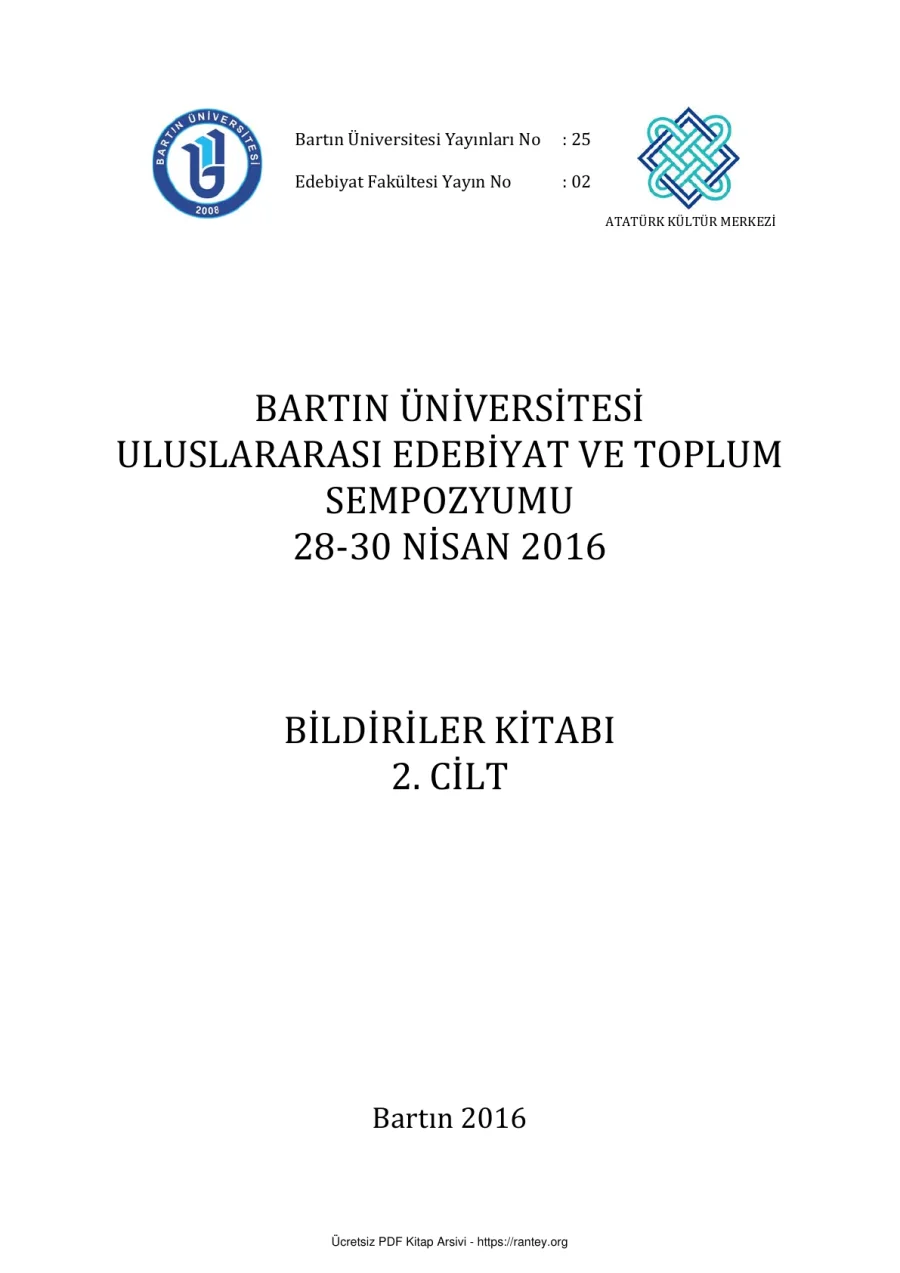 Uluslararası Edebiyat ve Toplum Sempozyumu 2 kapak görseli