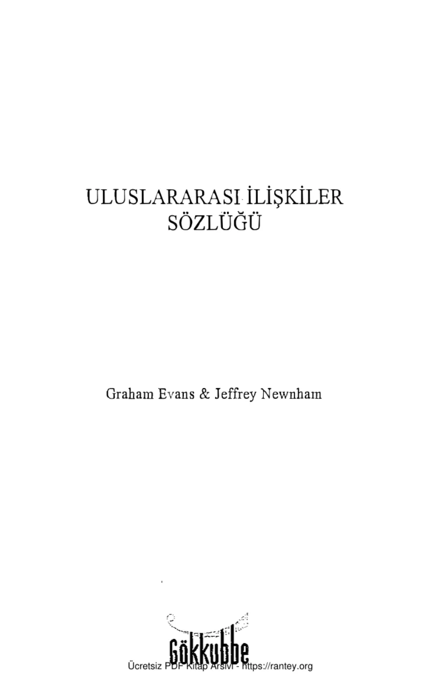 Uluslararası İlişkiler Sözlüğü Gökkubbe Yayınları kapak görseli