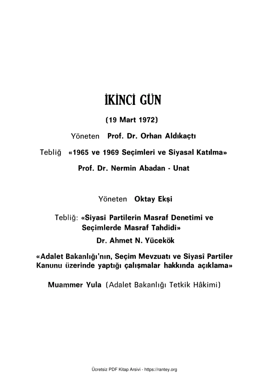 Unat Hürriyet Gazetesi Seçim Semineri 1972 kapak görseli