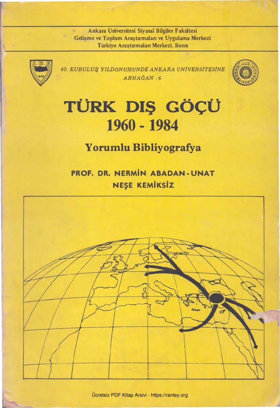 Unat Neşe Kemiksiz Türk Dış Göçü 1960 1984 Yorumlu Bibliyografya kapak görseli