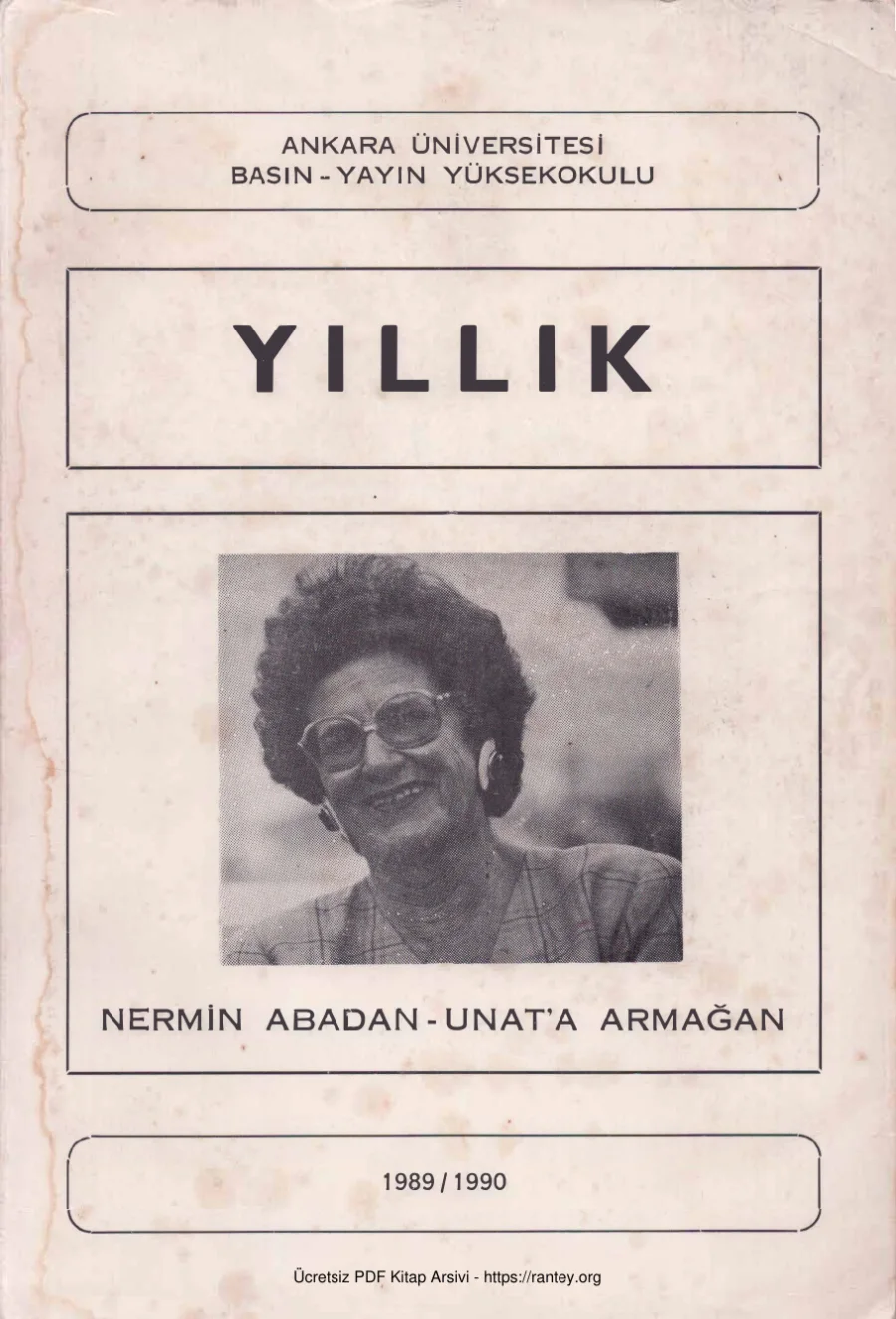 Unata Armağan Ankara Üniversitesi Basın Yayın Yüksekokulu Yıllık 1989 1990 kapak görseli