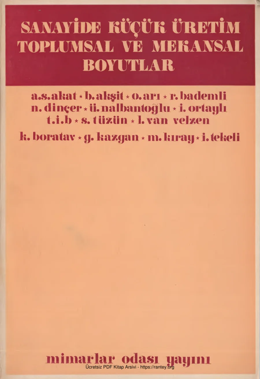 Üretim Toplumsal ve Mekansal Boyutlar Mimarlar kapak görseli
