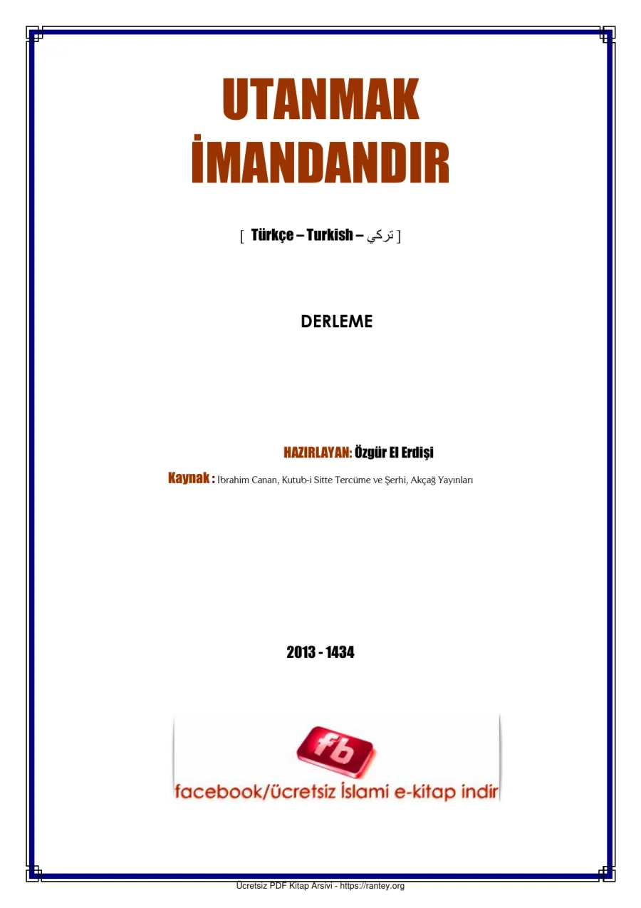 UTANMAK İMANDANDIR Ebu Abdulmumin Tekin Mıhçı kapak görseli