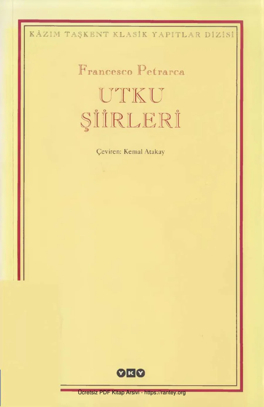 Utku Şiirleri YKY kapak görseli