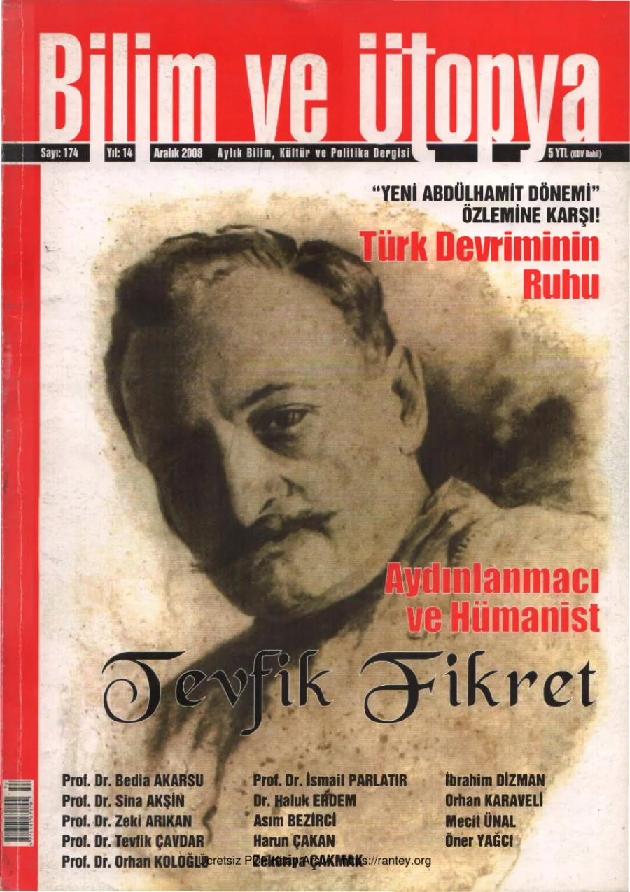 Ütopya Sayı 174 Tevfik Fikret kapak görseli