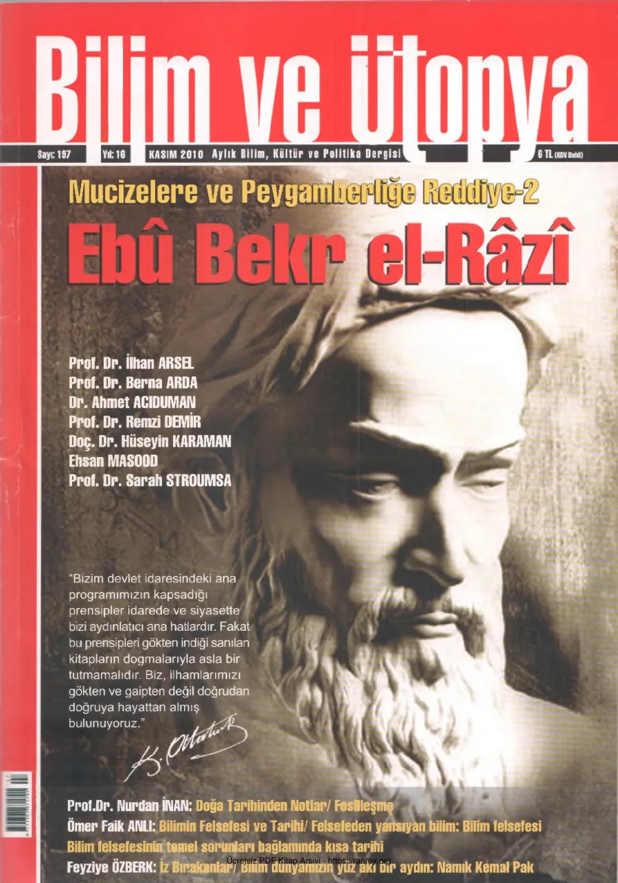 Ütopya Sayı 197 Ebu Bekr el Razi kapak görseli