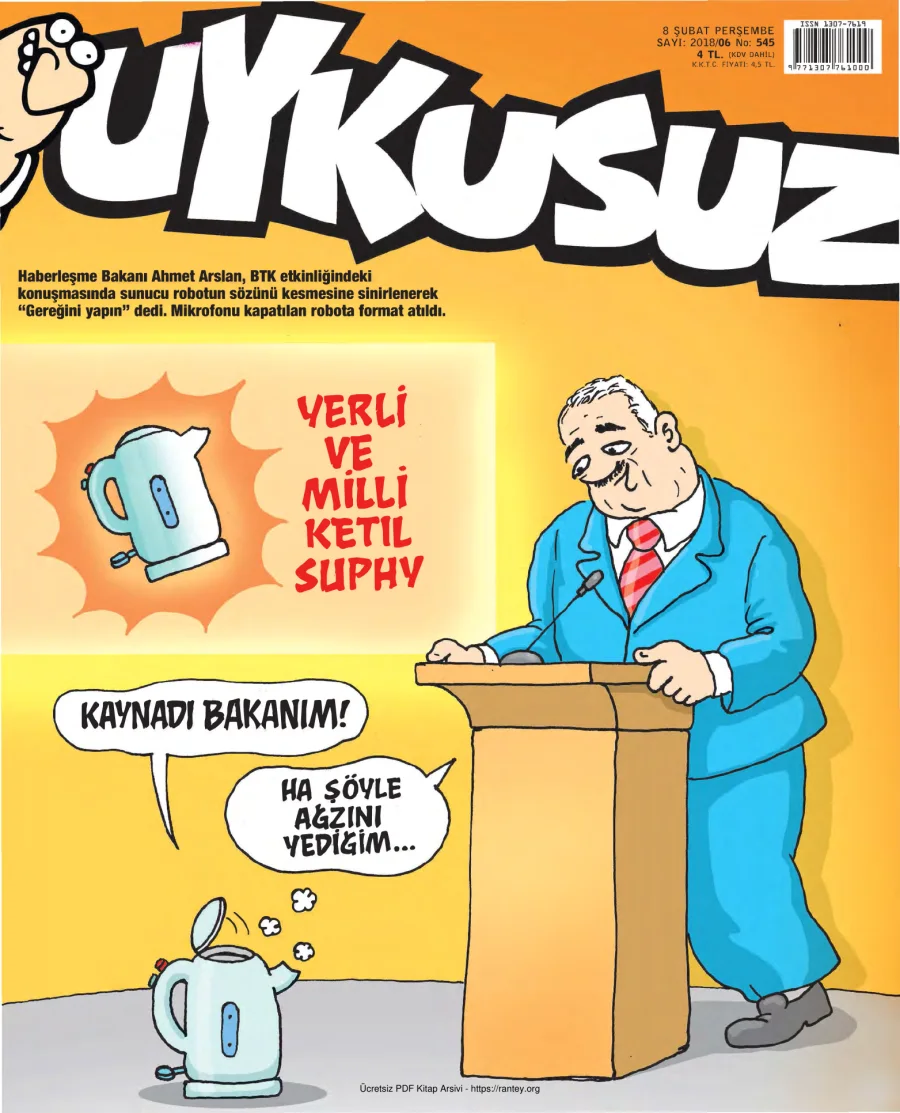 Uykusuz 2018 Sayı 545 kapak görseli