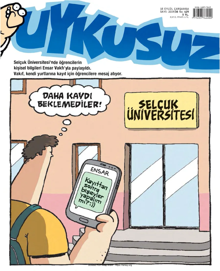 Uykusuz 2019 Sayı 629 kapak görseli