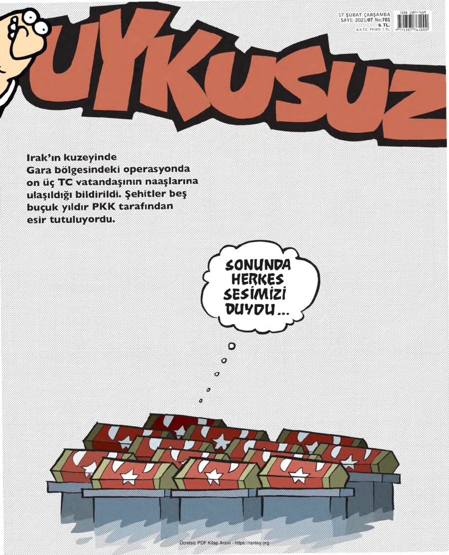 Uykusuz 2021 Sayı 701 kapak görseli