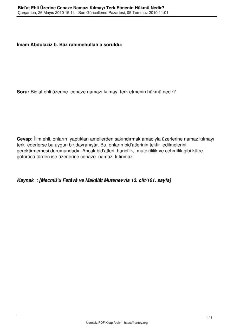Uzerine Cenaze Namazi Kilmayi Terk Etmenin Hukmu Nedir Ebu Abdulmumin Tekin Mıhçı kapak görseli