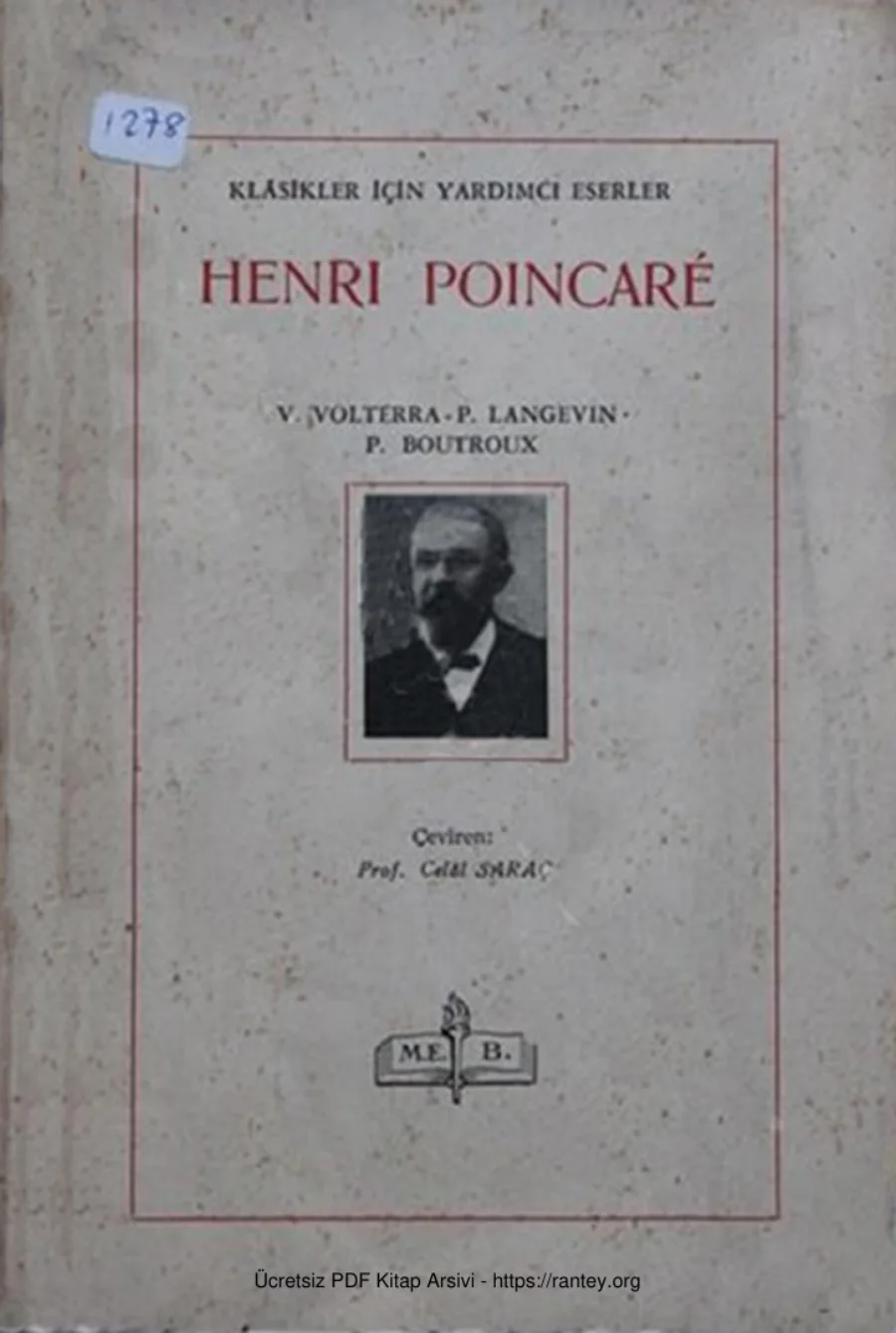 V Volterra P Langevin P Boutroux Henri Poincare kapak görseli
