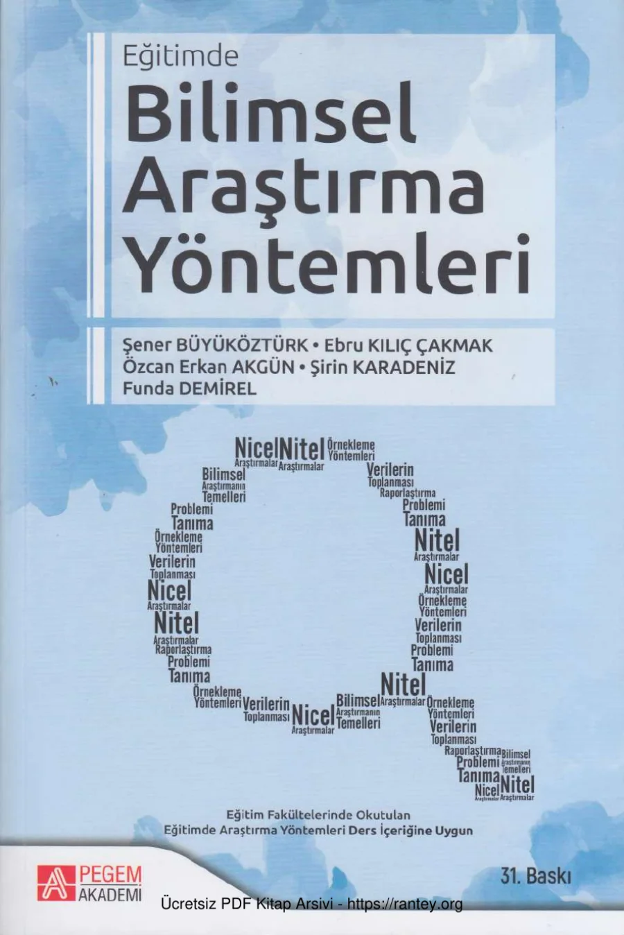 Eğitimde Bilimsel Araştırma Yöntemleri Pegem kapak görseli