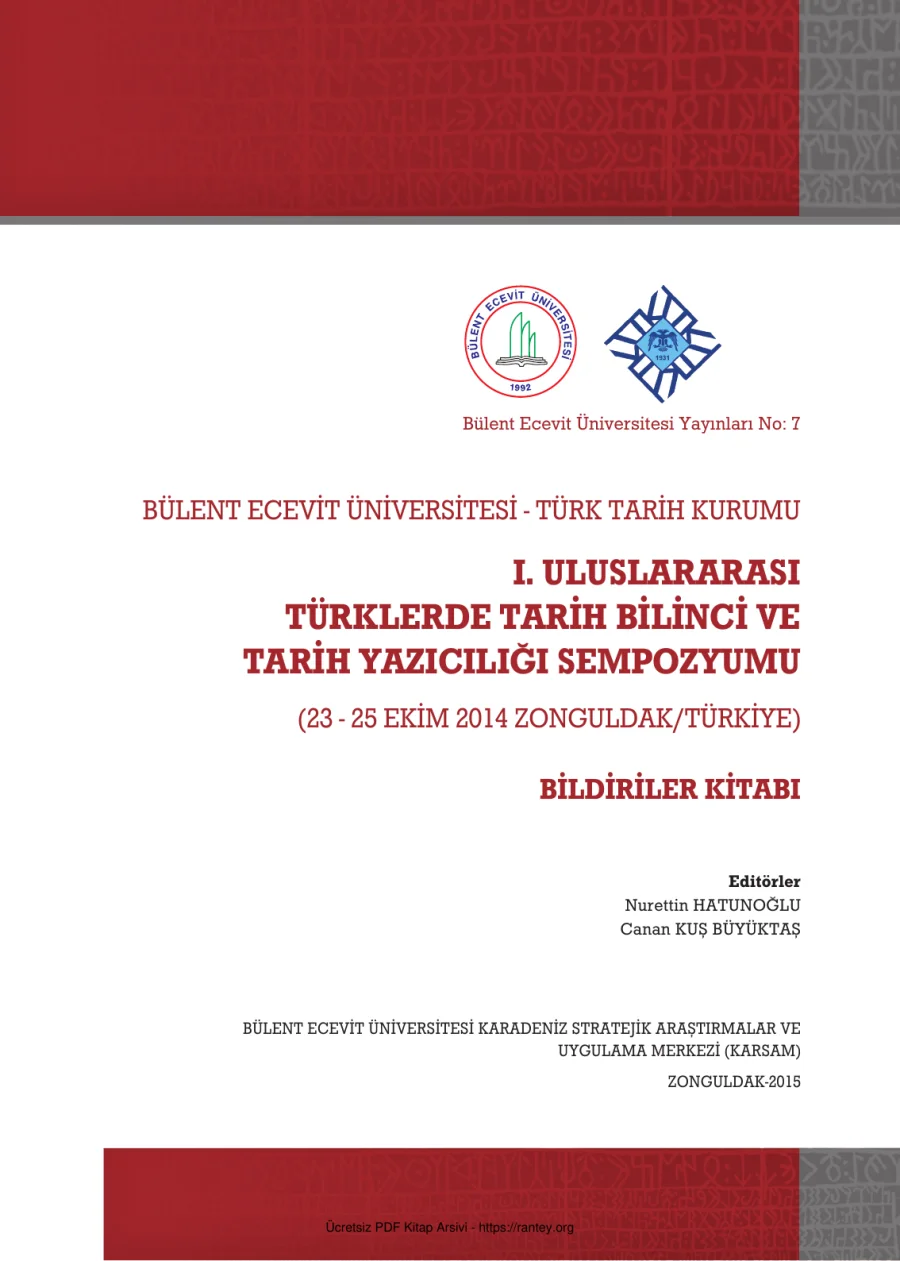 I Uluslararası Türklerde Tarih Bilinci ve Tarih Yazıcılığı Sempozyumu Bülent Ecevit Üniversitesi kapak görseli
